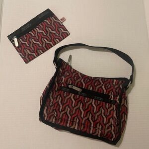 Diane Von Furstenberg X Lesportsac Medium Geometric Nylon Shoulder Bag VINTAGE